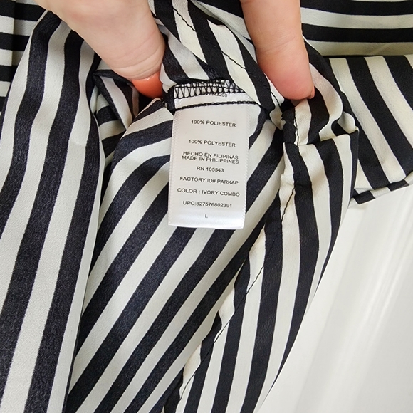 Daisy Fuentes Striped Button Down Tank Top Sz L - Picture 5 of 8